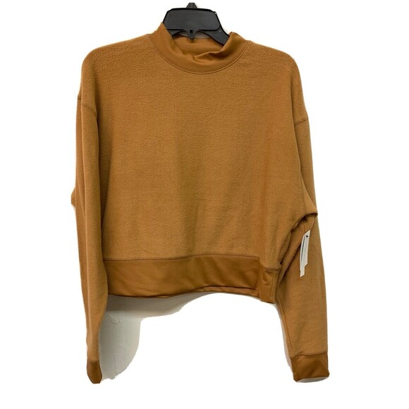 Abound Women's Mock Neck Long Sleeve Fleece Pullover in Tan Dale Size M - Picture 5 of 12